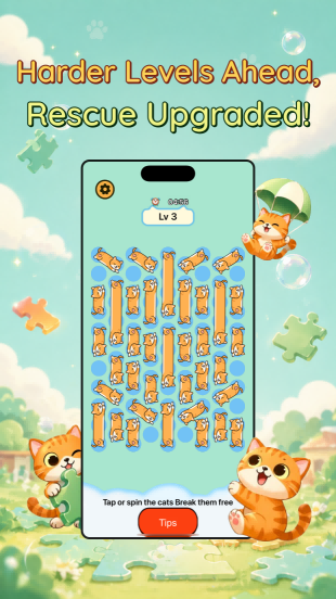 Longy Kitty Screenshot 3 - Beautiful UI and cute cats